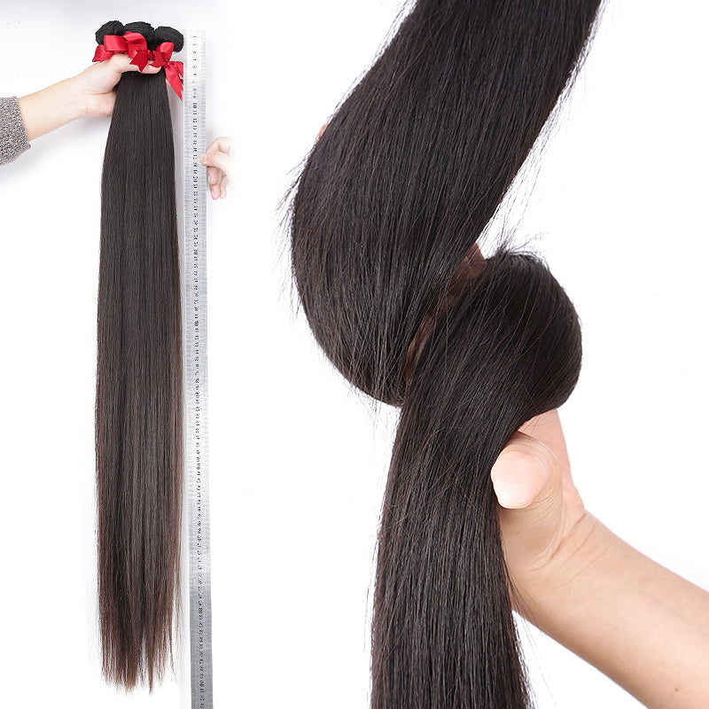 Long Virgin Hair Bundles Straight Human Hair Weave 30 32 34 36 38 40 Inches - NAZODA