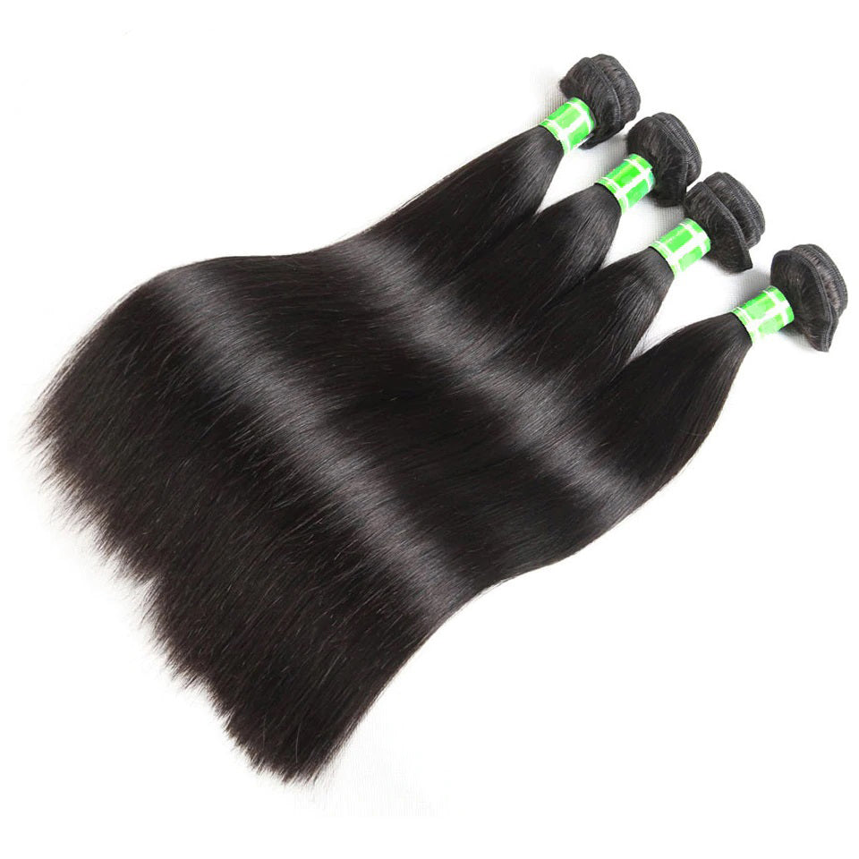 Virgin Hair Straight Bundles With HD Lace Frontal - NAZODA