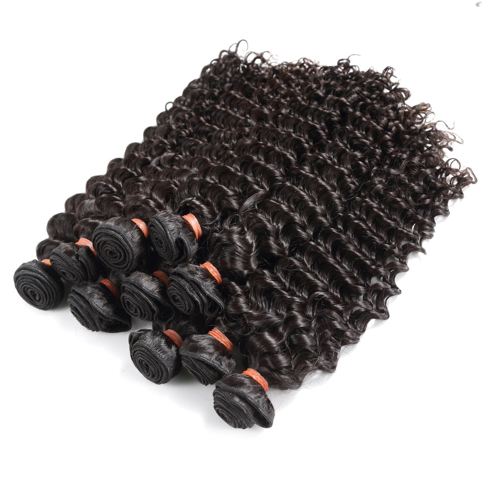 Buy 3 Bundles Get Free Lace Closure - Virgin Hair Bundles Deep Wave/Curly Human Hair Weave - NAZODA