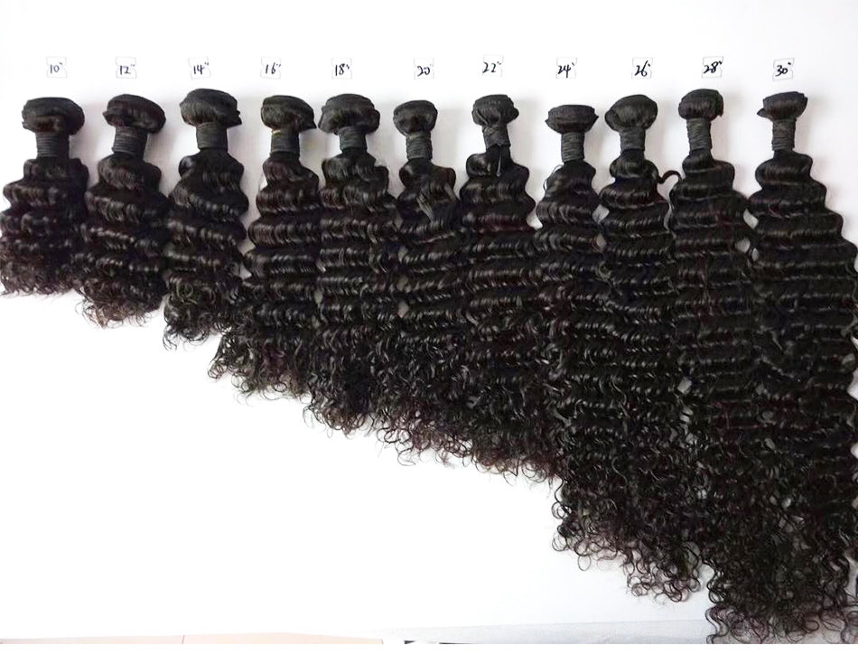 Buy 3 Bundles Get Free Lace Closure - Virgin Hair Bundles Deep Wave/Curly Human Hair Weave - NAZODA