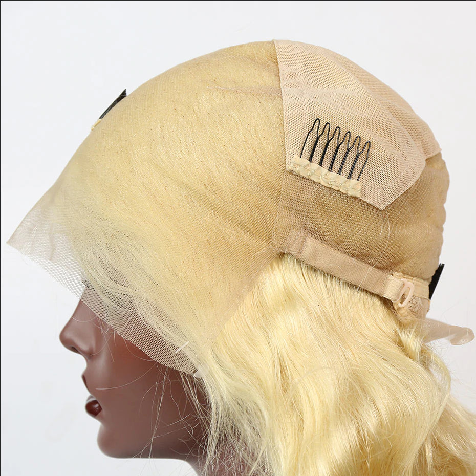 613 Blonde Full Lace Wig Straight/Body Virgin Hair - NAZODA