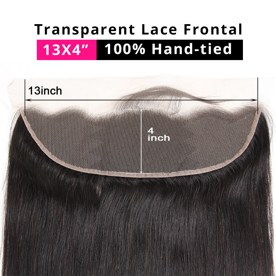 HD Lace Frontal 13x4 Transparent Lace Straight Virgin Hair - NAZODA