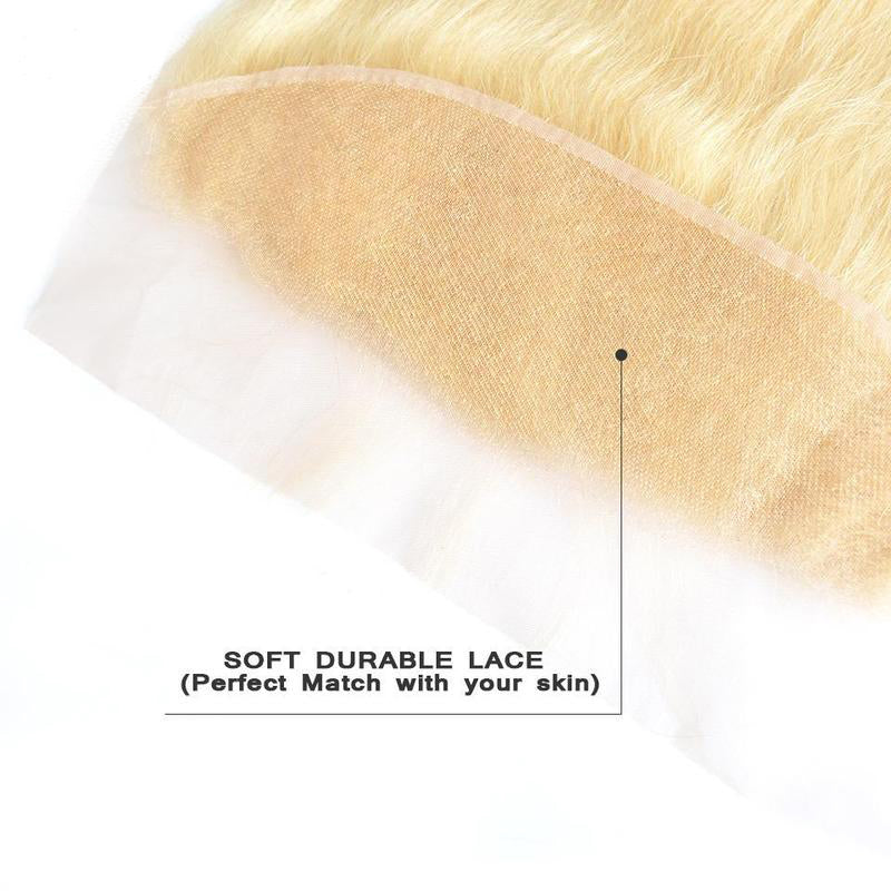 Virgin Human Hair Blonde #613 Straight 13x4 Lace Frontal - NAZODA