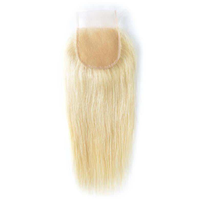 Virgin Human Hair Blonde #613 Straight 4x4 Lace Closure - NAZODA